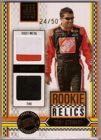   tony stewart rrd 13 serial d 24 50 tony stewart 2 color metal card