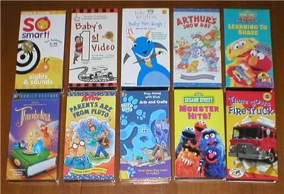 Wholesale Lot of 10 Kids Educational VHS Videos ~ Sesame Street, Blue ...
