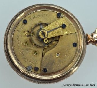 1893 Elgin 18s Pocket Watch Fahys Gold Filled Case Roman # Running 