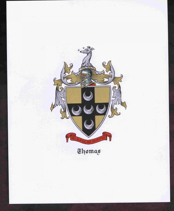 Thomas Coat Of Arms Family Crest German English Vintage Print On Popscreen