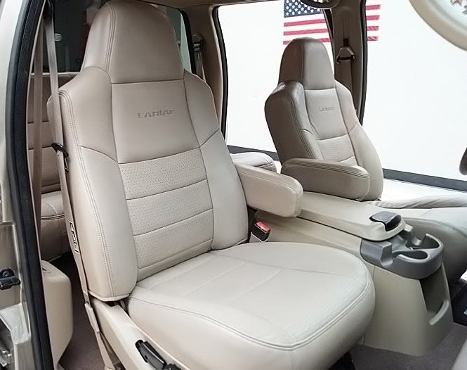   Ford F250 F350 Lariat PERFORATED Leather Driver Side Bottom Seat Cover