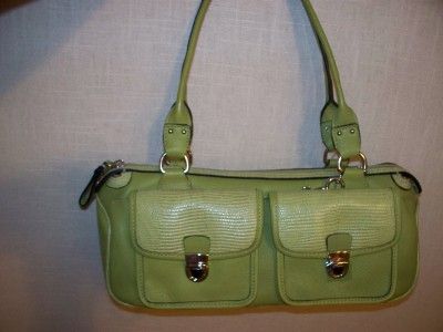 NWT FOSSIL PORTOFINO LIZARD LIME SATCHEL HANDBAG ZB9358315  