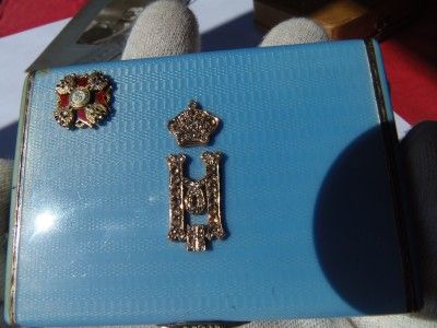   rare Imperial Russian Guilloche Enamel,Silver,Gold&Diamonds Cigar Case