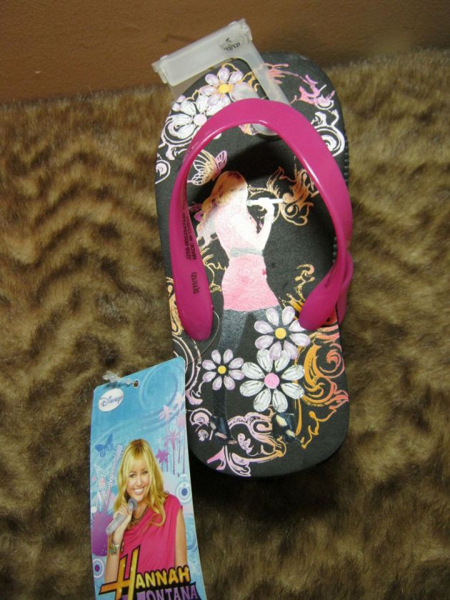 Disney Hannah Montana flip flop sandals girls 11/12 Miley Cyrus pop 