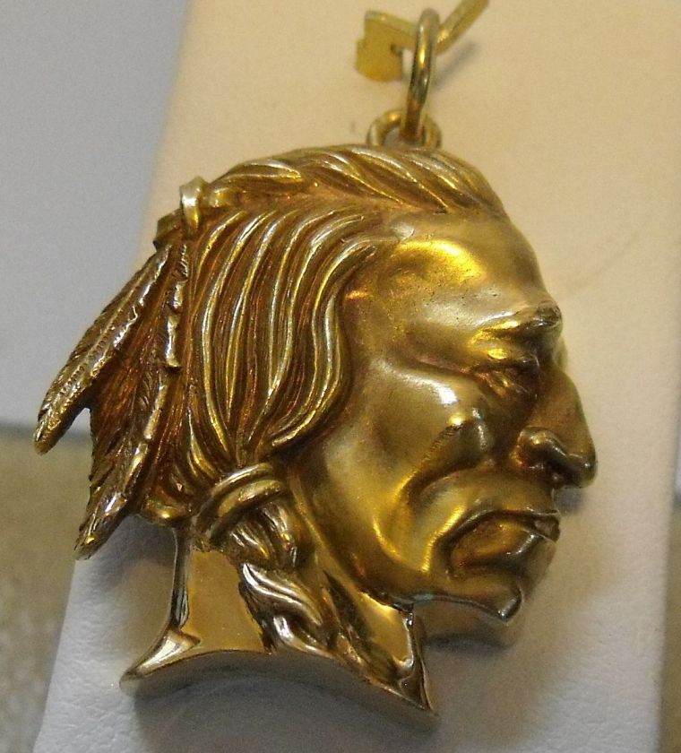   3D DETAILED BUFFALO INDIAN NICKEL CHIEF CHARM PENDANT 12.1gr  