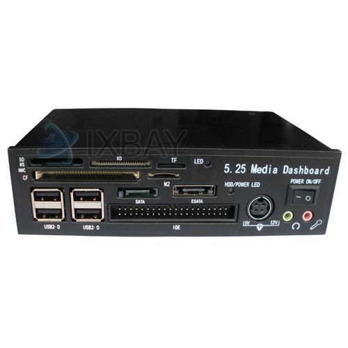 25 Media PC Panel Bay W/ ESATA SATA SD USB IDE Port  