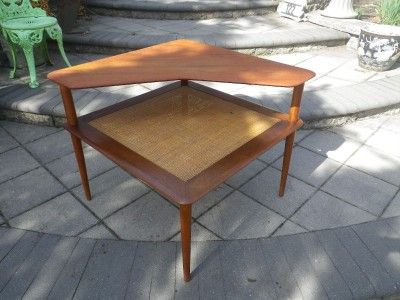 DANISH HVIDT TEAK CORNER TABLE J. STUART FRANCE+SONS  