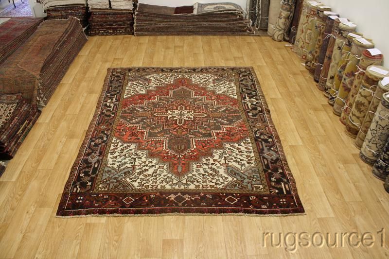 GEOMETRIC 7X9 HERIZ SERAPI PERSIAN ORIENTAL AREA RUG WOOL CARPET 