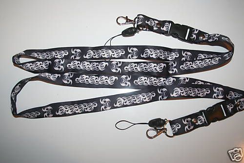 TATTOO DESIGN BLACK KEYCHAINS LANYARDS PASSHOLDERS  