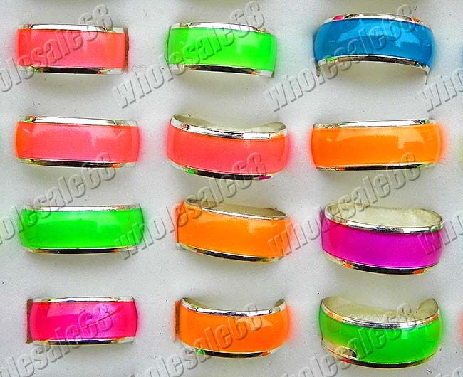 wholesale lots 100pcs colorful alloy charm rings NEW  