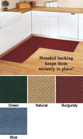 Kitchen Non Slip Berber Corner Runner Rug 68 x 68 Blue New  