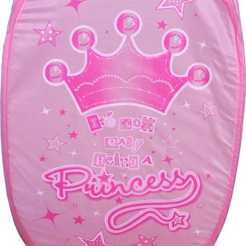 nEw PRINCESS Pink Tiara LAUNDRY HAMPER   Stars Pop Up Closet Storage 