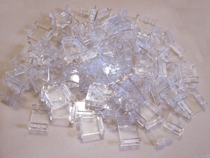 100 NEW LEGO 1x2X2 CLEAR TRAIN WINDOW LOT train pieces  