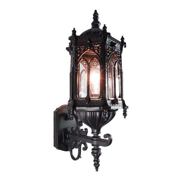 Medieval styles Matt Black outdoor wall light lighting  