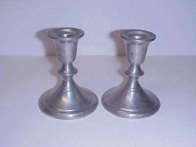 NEWBURYPORT PEWTER TOWLE CANDLSTICK HOLDERS SET 2  