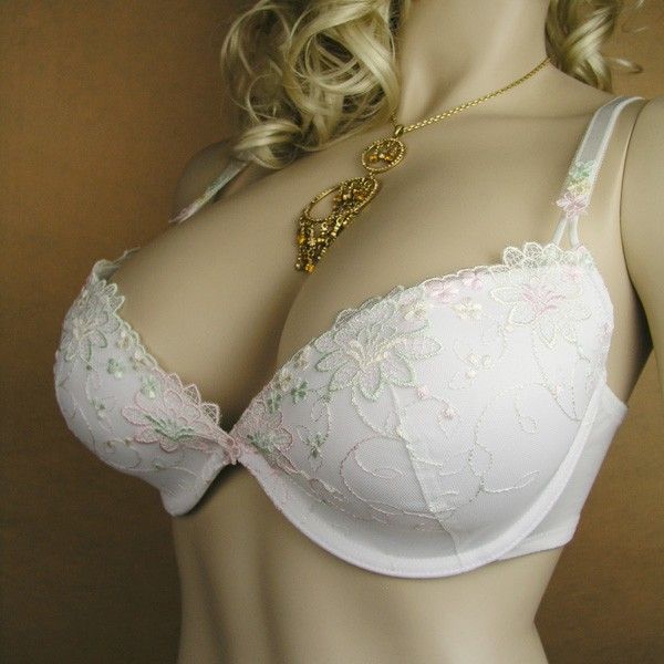 Sexy Embroiderd White Bra Set /12DD/34DD/75DD/ #C034  