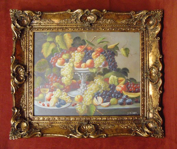 Fruit Abundance, Decor, Art, 23x27,Framed Painting,11L2  