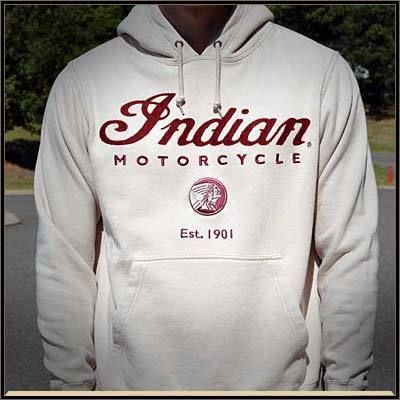 Indian Motorcycle Logo Pull Over Fleece Hoodie   Khaki   2862279 