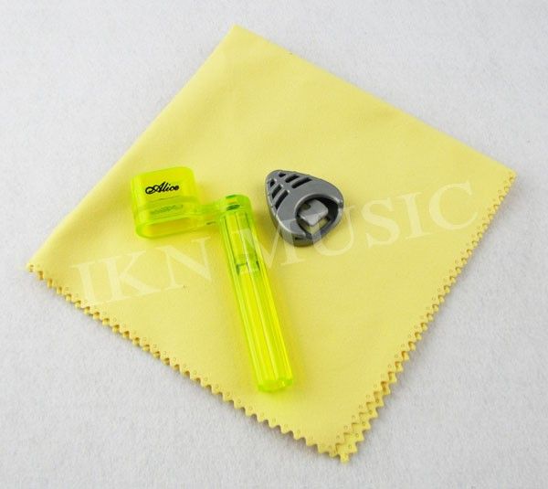 Set of Pick Holder, Cleaning Cloth and String Winder  