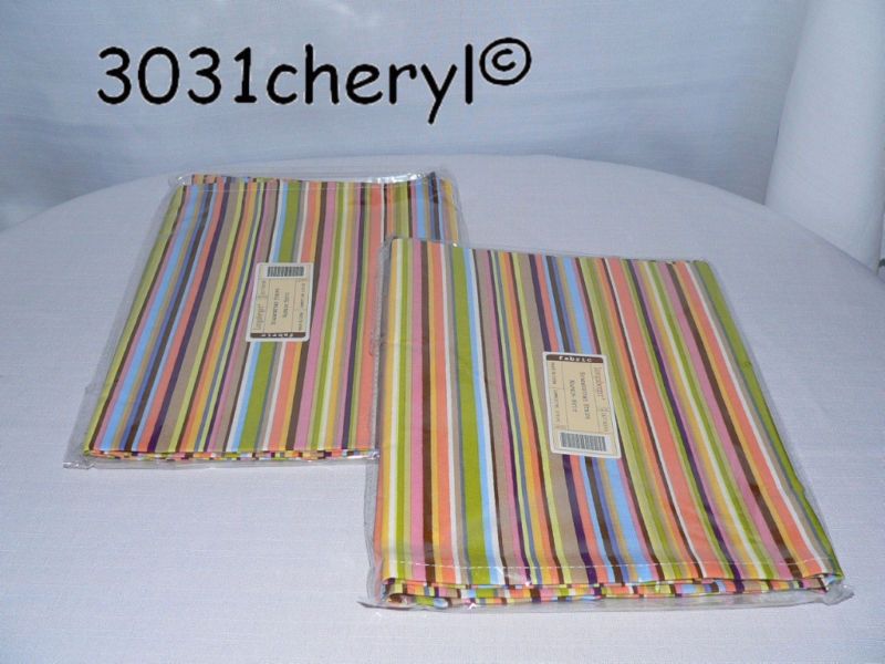 LONGABERGER SUMMERTIME STRIPE NAPKINS SET OF 4   NEW  