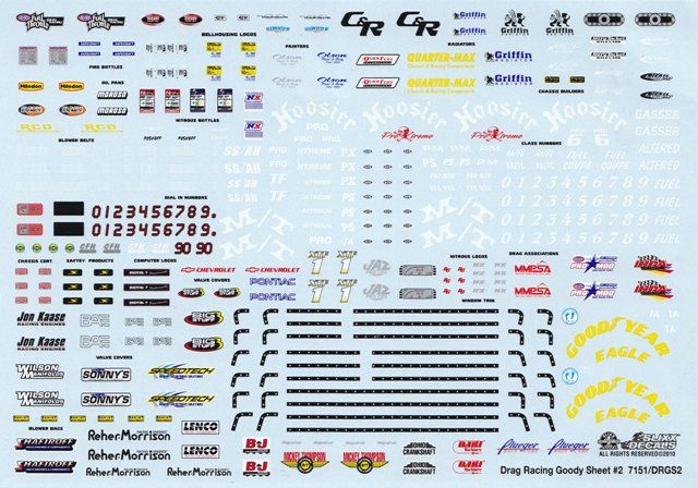 Slixx Drag NHRA   DRAG LOGO CONTINGENCY SHEET Decals #7151  