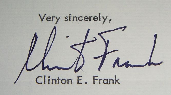Clint Frank typed letter signed from 1956 Yale Heisman Trophy Winner 