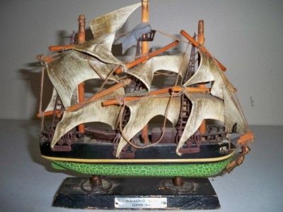 Antique Wooden Whaling Ship Clipper 1846 Handmade Model  