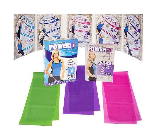 STEPHANIE HUCKABEE * POWERFIT HARMONY 10 DVDS & BANDS  