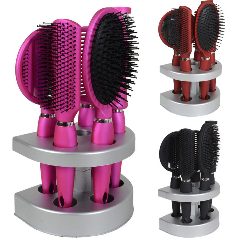 Salon Styler 5 Piece Quality Hair Care Hair Brush Gift Set With Mirror 