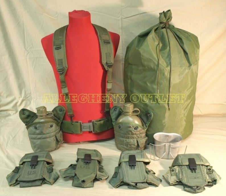 USGI Lot Canteen Cup Ammo Pouch Scent Bag L Web Belt VG  