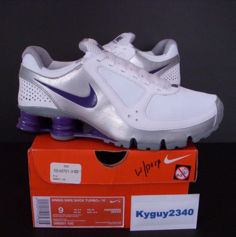 NEW WOMENS NIKE SHOX TURBO+ 10 PURPLE NZ AIR MAX GREAT RUNNING FREE 