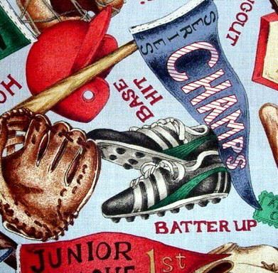 34 5 BASEBALL THEME Cotton Quilt Top Fabric Squares Kit  