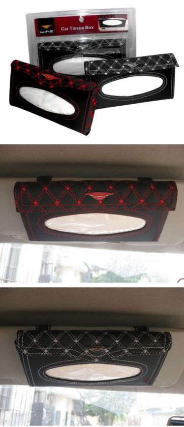 White Wine Series Car Sun Visor Tissue Holder Cover NEW  