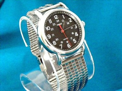   TIMEX MILITARY 60S STYLE INDIGLO WATCH WITH POLISHED STAINLESS BAND