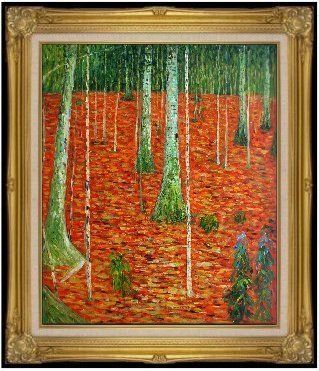   Hand Painted Oil Painting Repro Gustav Klimt Birch Trees 1903  